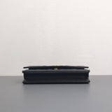 Wallet On Chain With Top Handle | 22S Black Caviar Brushed Gold Hardware