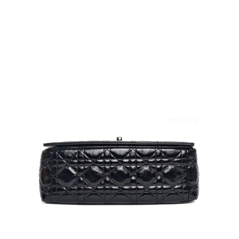 Dior Caro Medium | Black Patent Cannage Leather Ruthenium Hardware