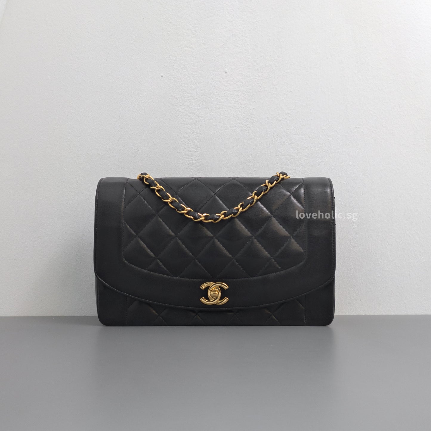 Chanel Diana Medium  | Black Lambskin 24K Gold Hardware-back