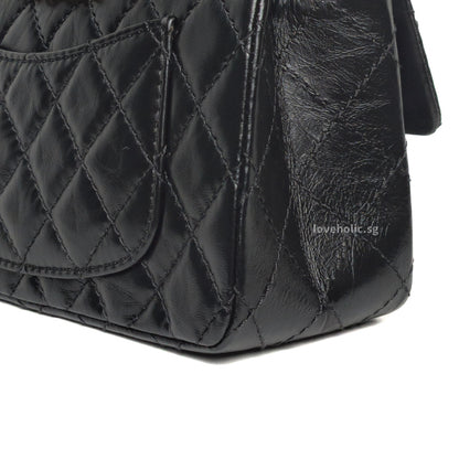 Reissue 2.55 Mini | Black Calfskin Brushed Gold Hardware