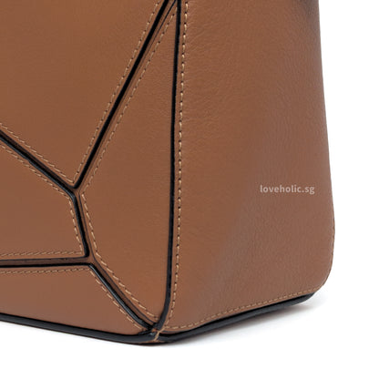 Loewe Puzzle Small | Tan Calfskin Silver Hardware