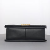 Chanel Boy Old Medium | Black Caviar Brushed Gold Hardware