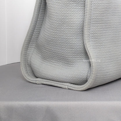 Deauville Shopping Tote 23B Grey Canvas Light Gold Hardware