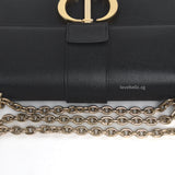 Dior Montaigne 30 Medium | Black Grained Calfskin Gold Hardware