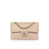 Chanel Classic Flap Chervon Small | 21S Light Beige Caviar Gold Hardware