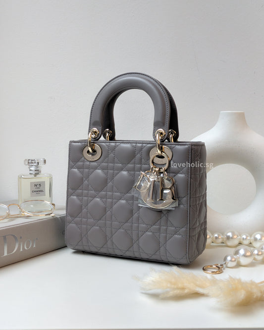 Dior My ABC Lady Dior Small | Grey Lambskin Light Gold Hardware-main