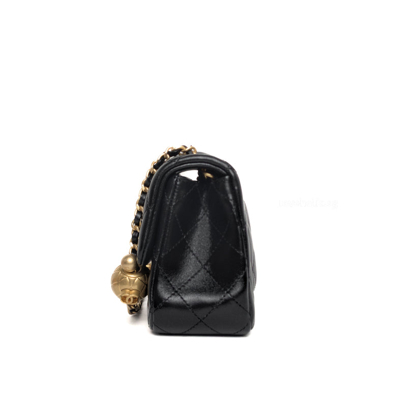 Chanel Pearl Crush Mini Rectangle  | Black Lambskin Gold Hardware