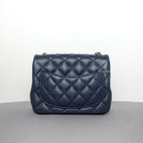 Chanel Classic Flap Mini Square | 17B Navy Blue Caviar Light Gold Hardware-back