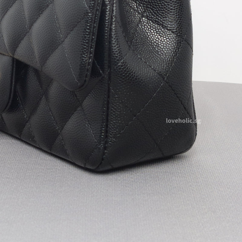 Classic Flap Mini Rectangle | 17B/17C Black Caviar Light Gold Hardware