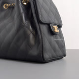 Chanel 25 | Black Grained Calfskin Gold Hardware