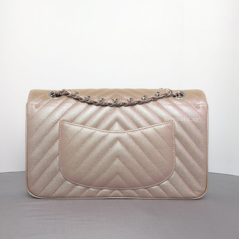 Chanel Classic Chevron Medium | 17B Rose Gold Caviar Silver Hardware-back