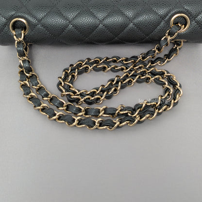 Classic Flap Small | 18S Dark Grey Caviar Light Gold Hardware