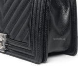 Chanel Boy Chervon Old Medium | Black Caviar Silver Hardware