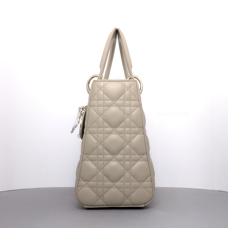 Lady Dior Medium  | Beige Lambskin Light Gold Hardware