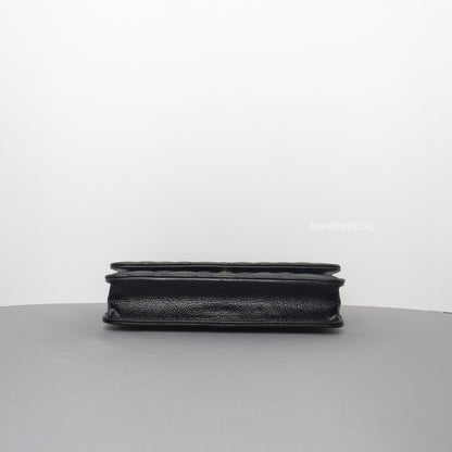 Wallet On Chain Black Caviar Gold Hardware
