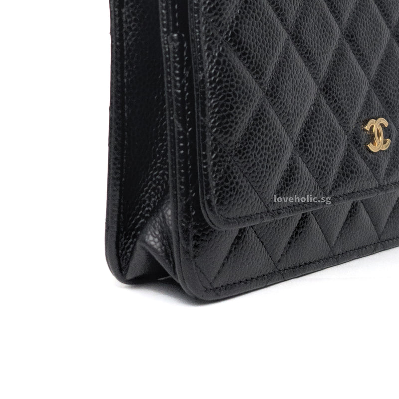 Chanel Wallet On Chain  | Black Caviar Gold Hardware