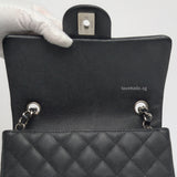 Chanel Classic Flap Mini Rectangle | 18B Black Caviar Silver Hardware