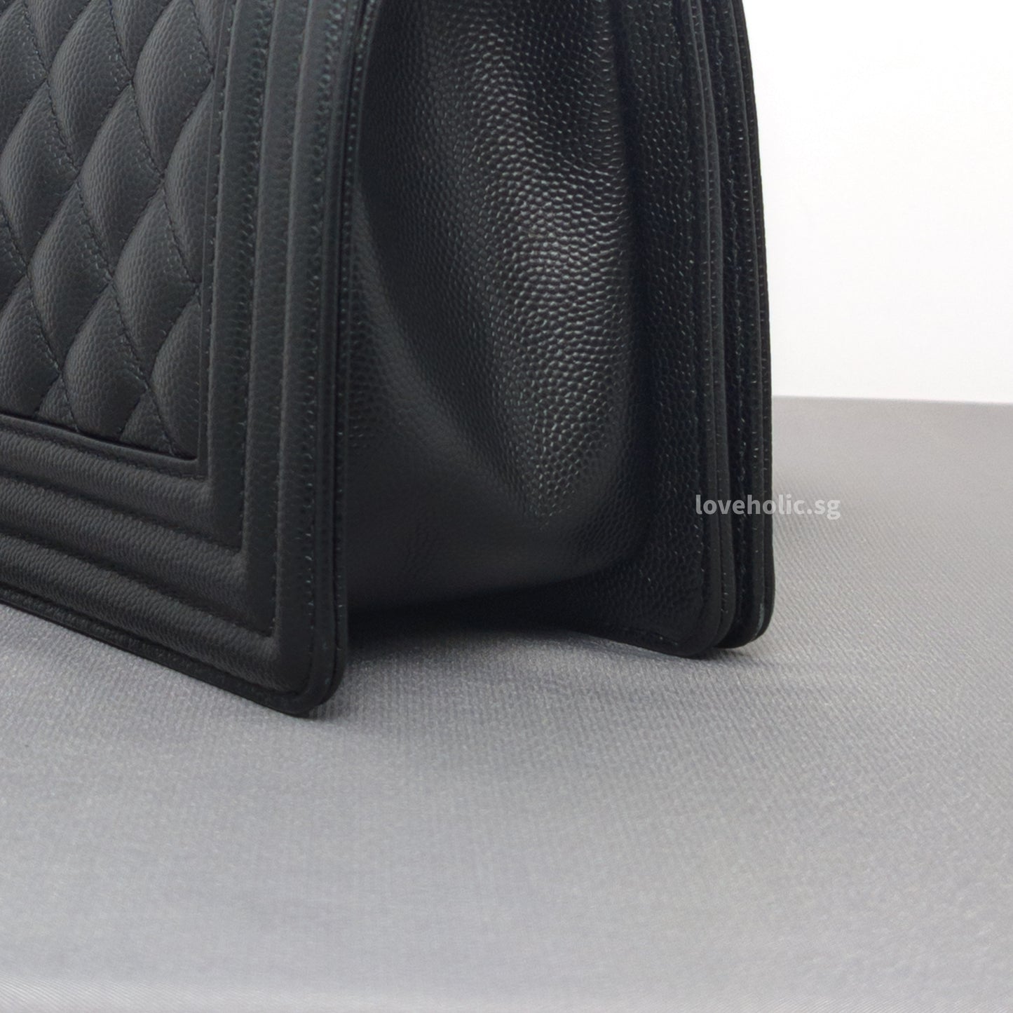 Boy Small | Black Caviar Brushed Gold Hardware