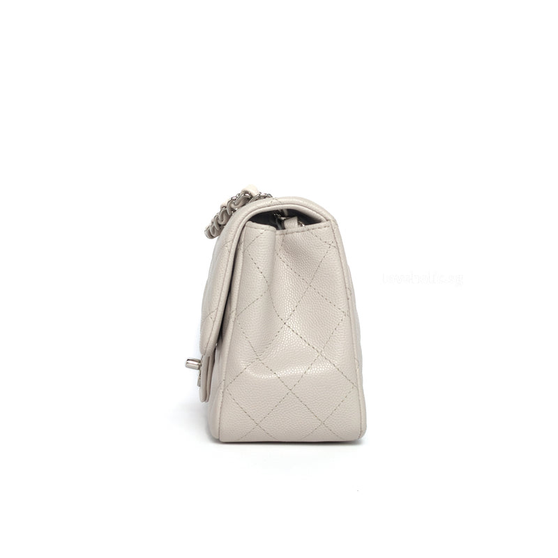 Chanel Classic Flap Mini Square | 18B Ivory Caviar Silver Hardware