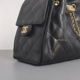 Chanel 25 | Black Grained Calfskin Gold Hardware