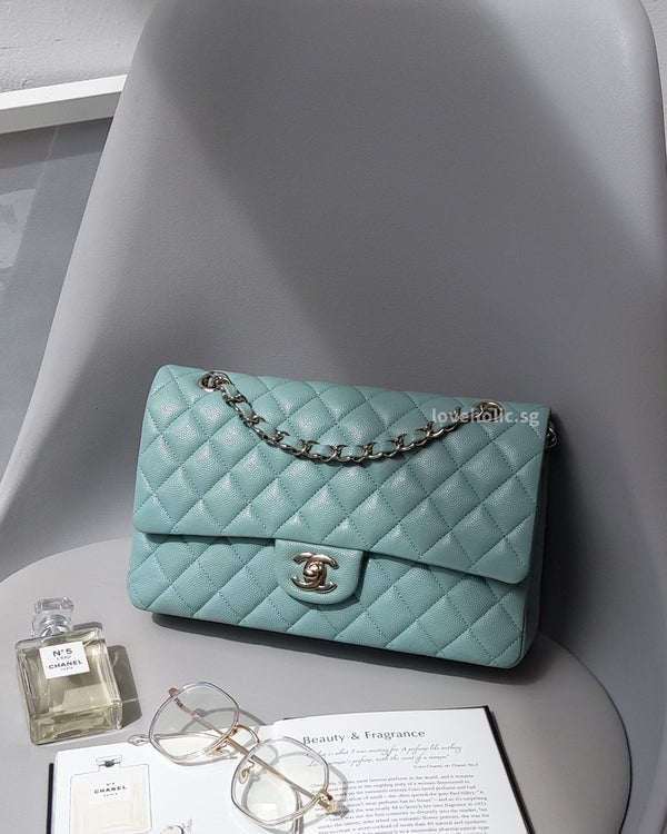 Chanel Classic Flap Medium | 20C Tiffany Blue Caviar Silver Hardware