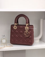 Dior My ABC Lady Dior Small | Burgundy Lambskin Light Gold Hardware-main