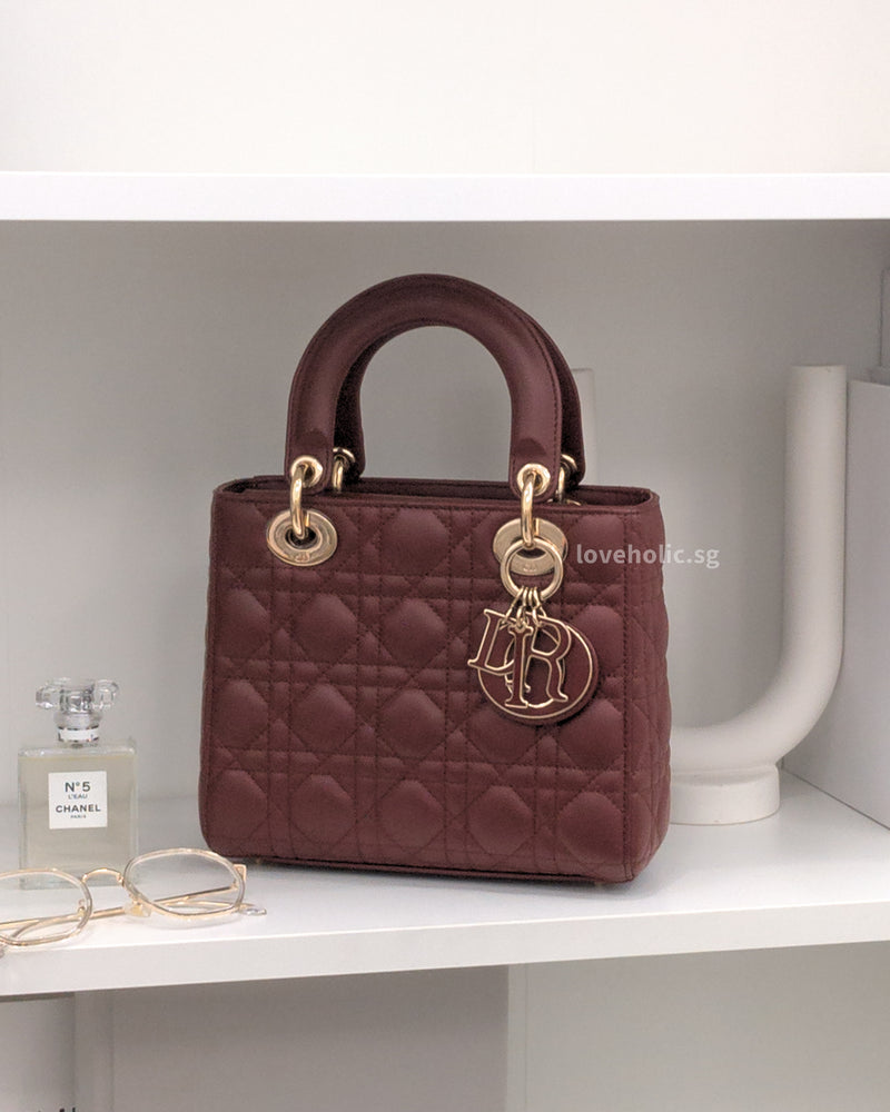 Dior My ABC Lady Dior Small | Burgundy Lambskin Light Gold Hardware-main