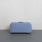 Classic Flap Mini Square  | Sky Blue Lambskin Light Gold Hardware