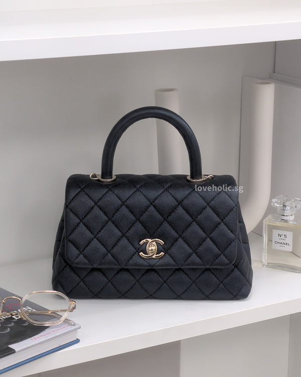 Chanel Coco Handle Small | 20K Midnight Blue Caviar Light Gold Hardware-main