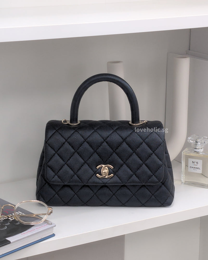 Chanel Coco Handle Small | 20K Midnight Blue Caviar Light Gold Hardware-main