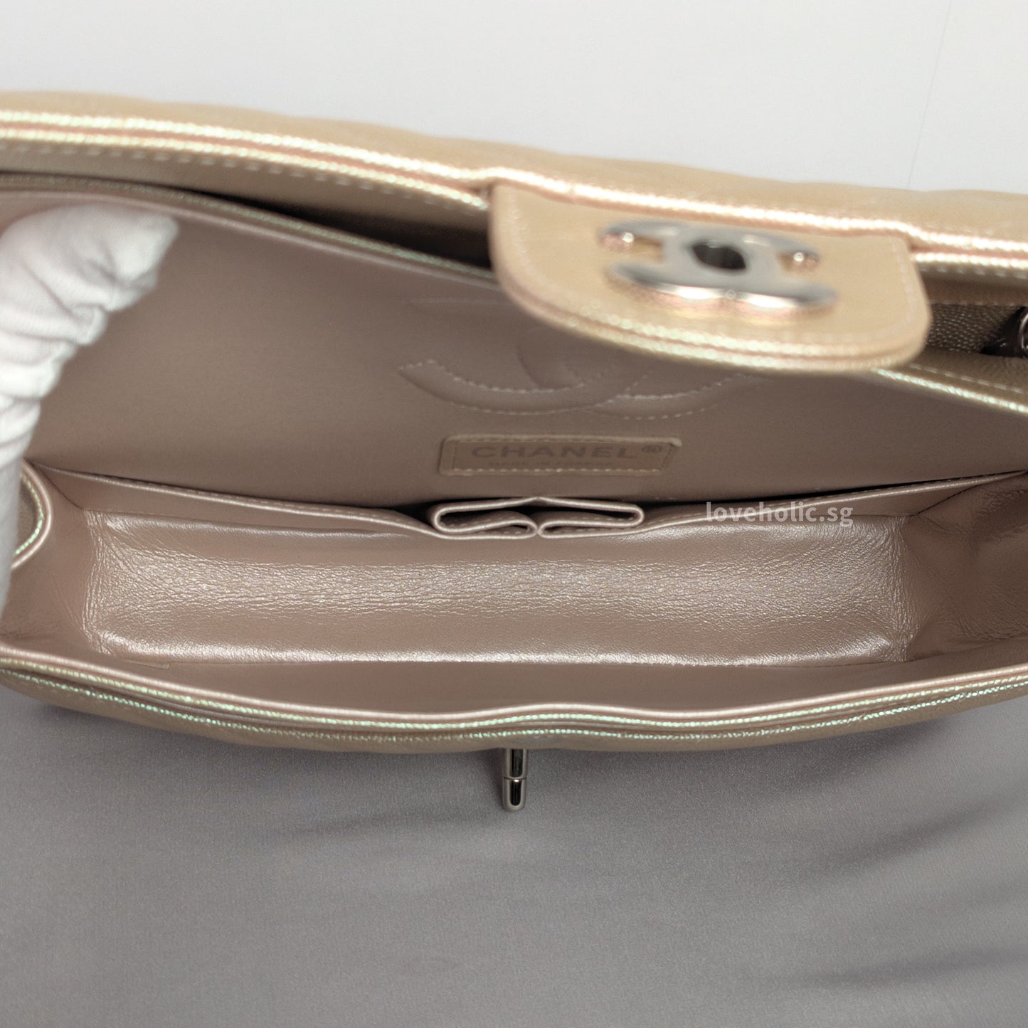 Classic Chevron Medium | 17B Rose Gold Caviar Silver Hardware