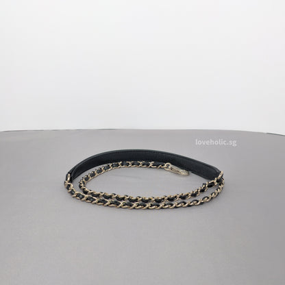 Coco Handle Small | Black Caviar Light Gold Hardware