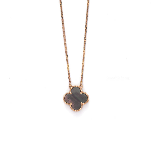 Van Cleef & Arpels VCA Vintage Alhambra Necklace Mother Of Pearl | Grey  18K Rose Gold Hardware