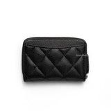 Chanel Classic Zipped Coin Purse  | Black Caviar Silver Hardware