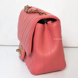 Chanel Classic Flap Mini Square | Coral Pink Lambskin Gold Hardware