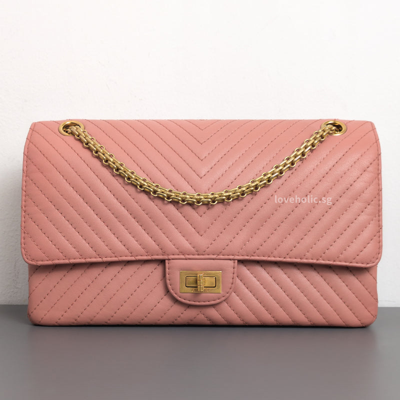 Reissue 2.55 226 Medium | Sakura Pink Calfskin Brushed Gold Hardware