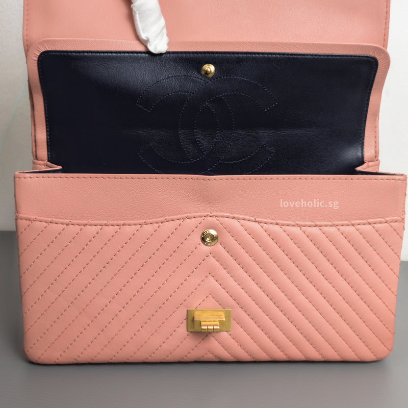 Reissue 2.55 226 Medium | Sakura Pink Calfskin Brushed Gold Hardware