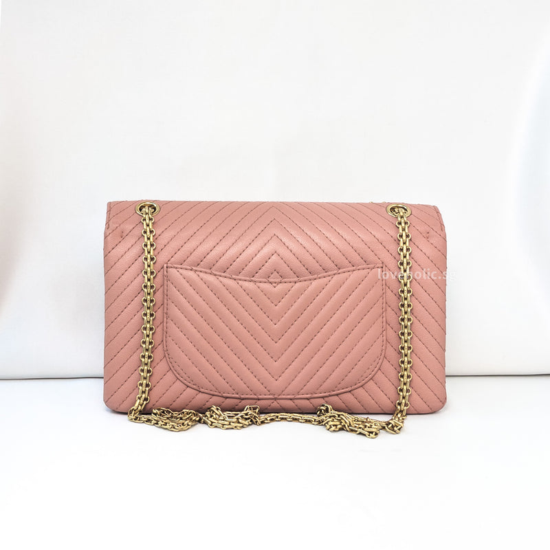 Chanel Reissue 2.55 226 Medium | Sakura Pink Calfskin Brushed Gold Hardware