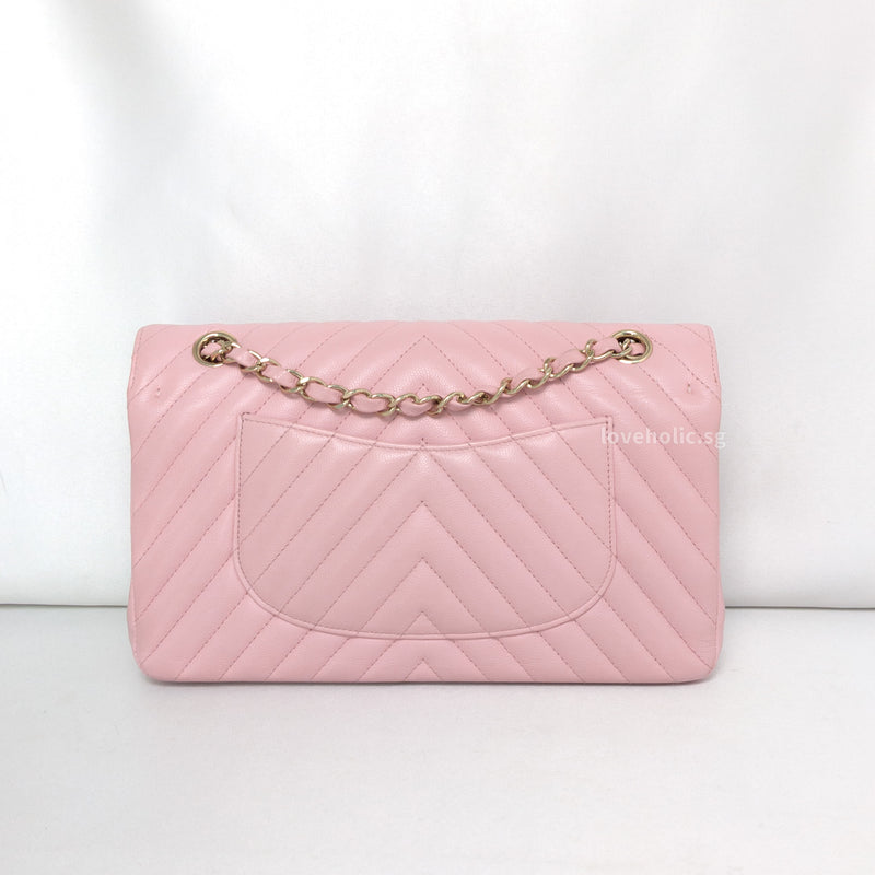 Chanel Classic Flap Chervon Medium | 21S Light Pink Caviar Light Gold Hardware