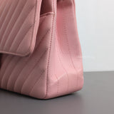 Chanel Classic Flap Chevron Medium | 21S Light Pink Caviar Light Gold Hardware-details