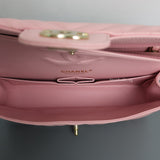 Chanel Classic Flap Chevron Medium | 21S Light Pink Caviar Light Gold Hardware-details