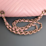 Chanel Classic Flap Chevron Medium | 21S Light Pink Caviar Light Gold Hardware-details