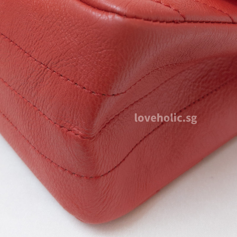 Chanel Reissue 2.55 225 Small | Coral Red Calfskin Gold Hardware