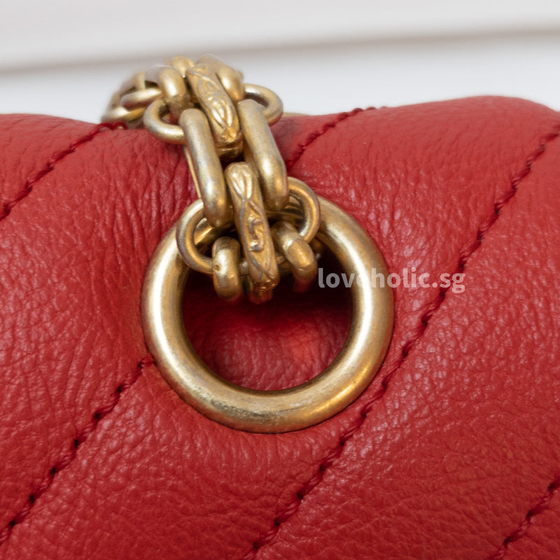 Chanel Reissue 2.55 225 Small | Coral Red Calfskin Gold Hardware