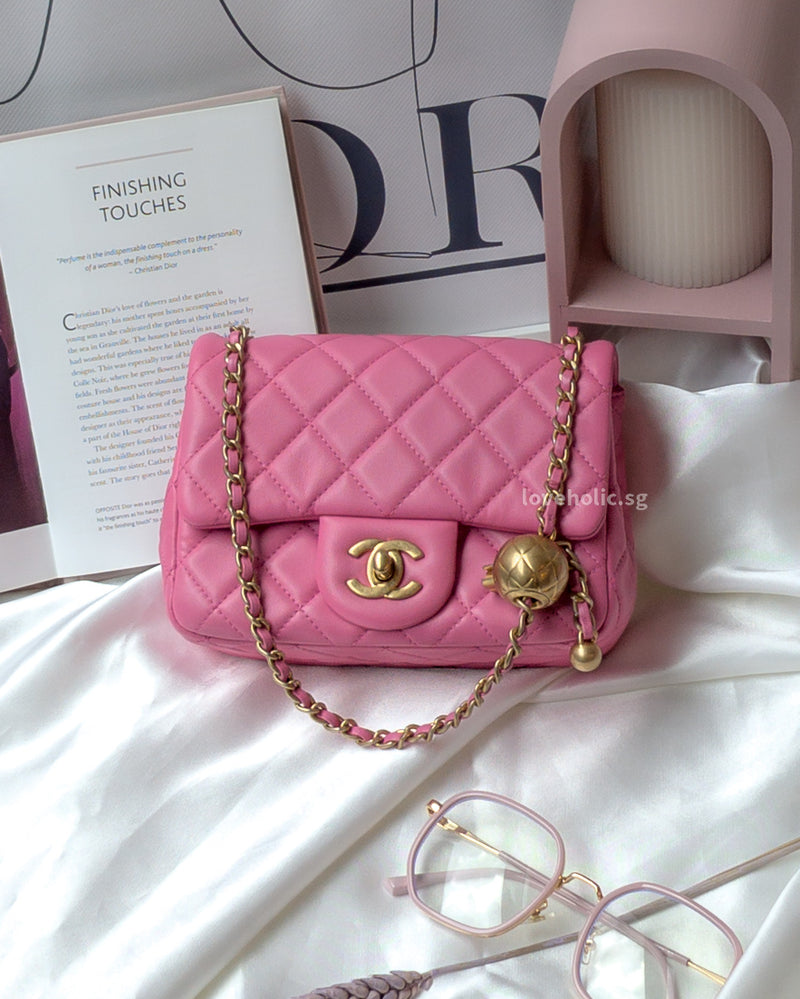 Chanel mini square on sale pink