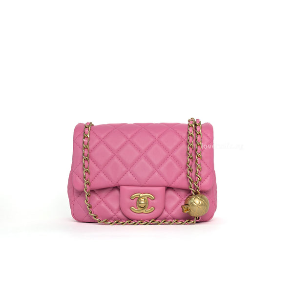 Chanel Pearl Crush Mini Square | Pink Lambskin Gold Hardware