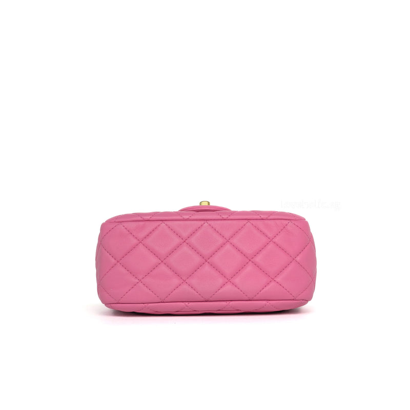 Chanel Pearl Crush Mini Square | Pink Lambskin Gold Hardware