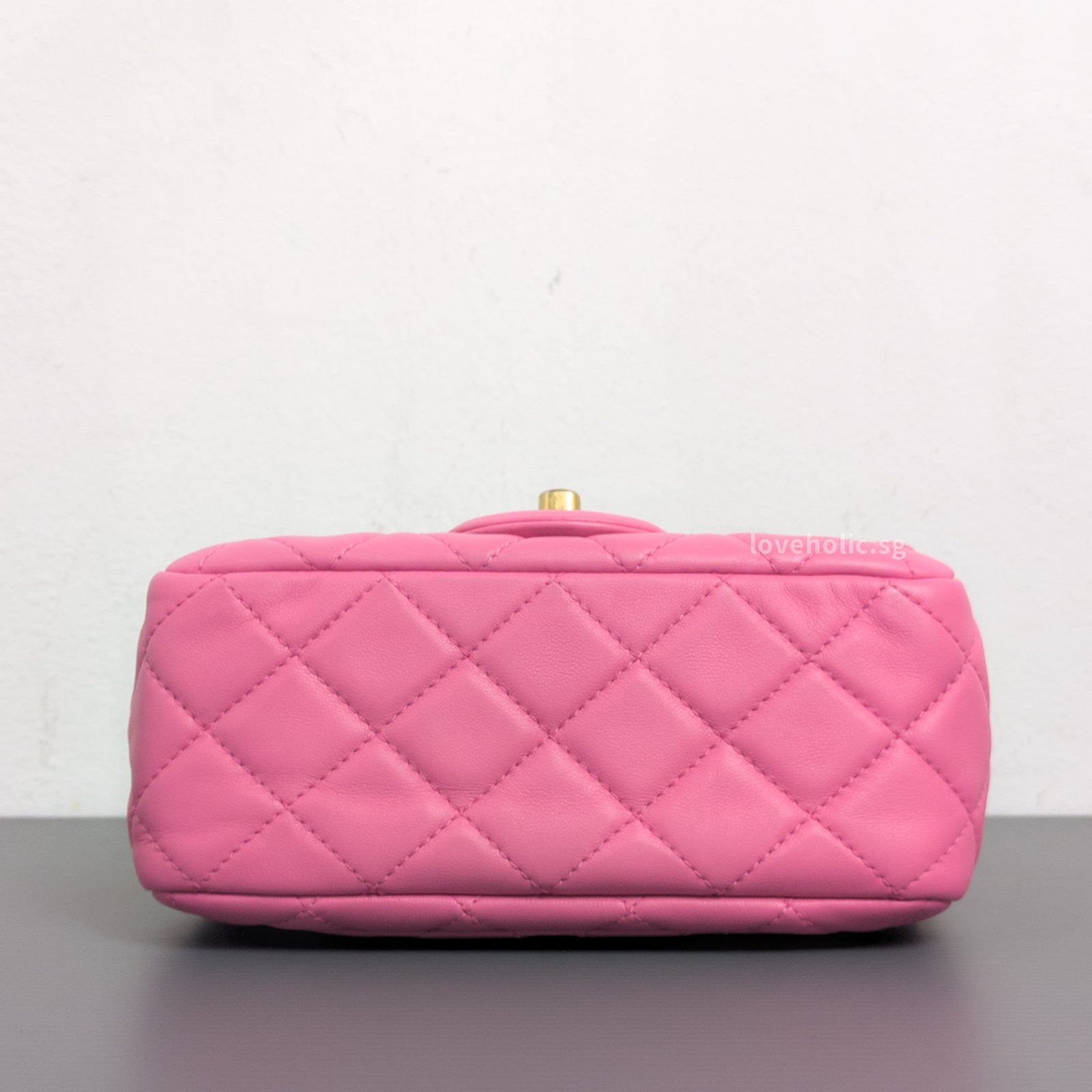 Pearl Crush Mini Square | Pink Lambskin Gold Hardware – loveholic