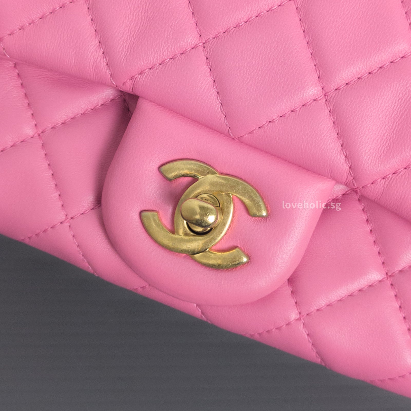 Pearl Crush Mini Square | Pink Lambskin Gold Hardware – loveholic