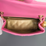 Chanel Pearl Crush Mini Square | Pink Lambskin Gold Hardware-details